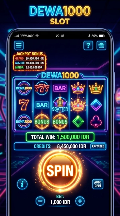Tampilan antarmuka pengguna di dewa1000 yang sederhana dan intuitif.